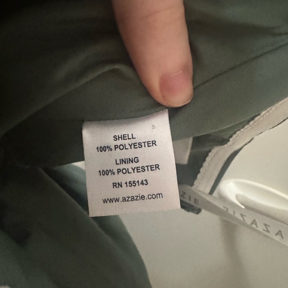 NWT Azazie Lexie Eucalyptus Green Fitted Strapless Stretch Satin Dress - Picture 16 of 16